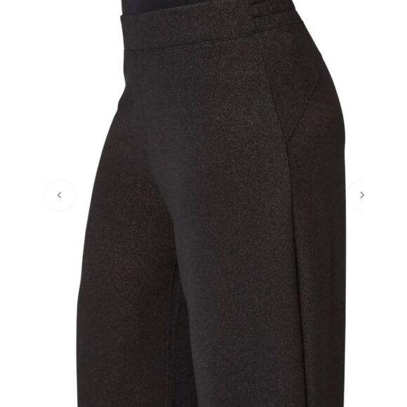 Spanx - Airessential Shimmer Wide Leg Pants- Very Black / Silver Shimmer Size M - Picture 3 of 11